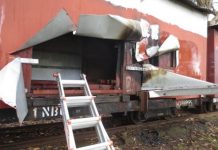 Historic train carriage burned out