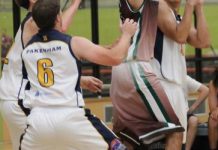 Tower crumbles, Warriors storm home