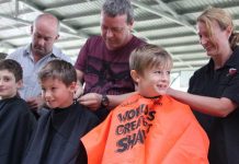 Close-shave kids in show of support