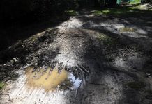 Slip-sliding on wet track