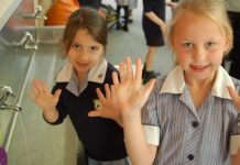 Kids on hand for clean-up
