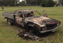 Tears as beaut ute goes up in flames