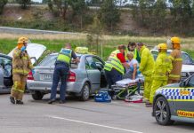 Woman hospitalised after crash
