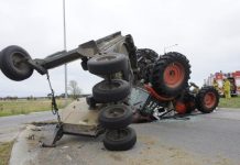 Tractor mishap: back injuries