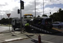 Two injured after crash with loaded school bus
