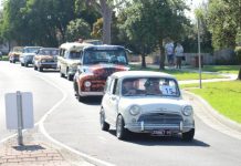 Parade of past cars