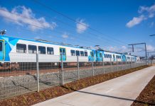 Test trains on new bridge