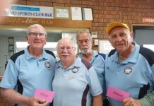 San Remo hosts 55 people on joyous day for lawn bowls