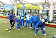 Trouty on fire under lights