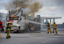 Truck fire in Officer